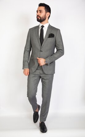 Šedý pánský oblek Slim Fit, model Oliver